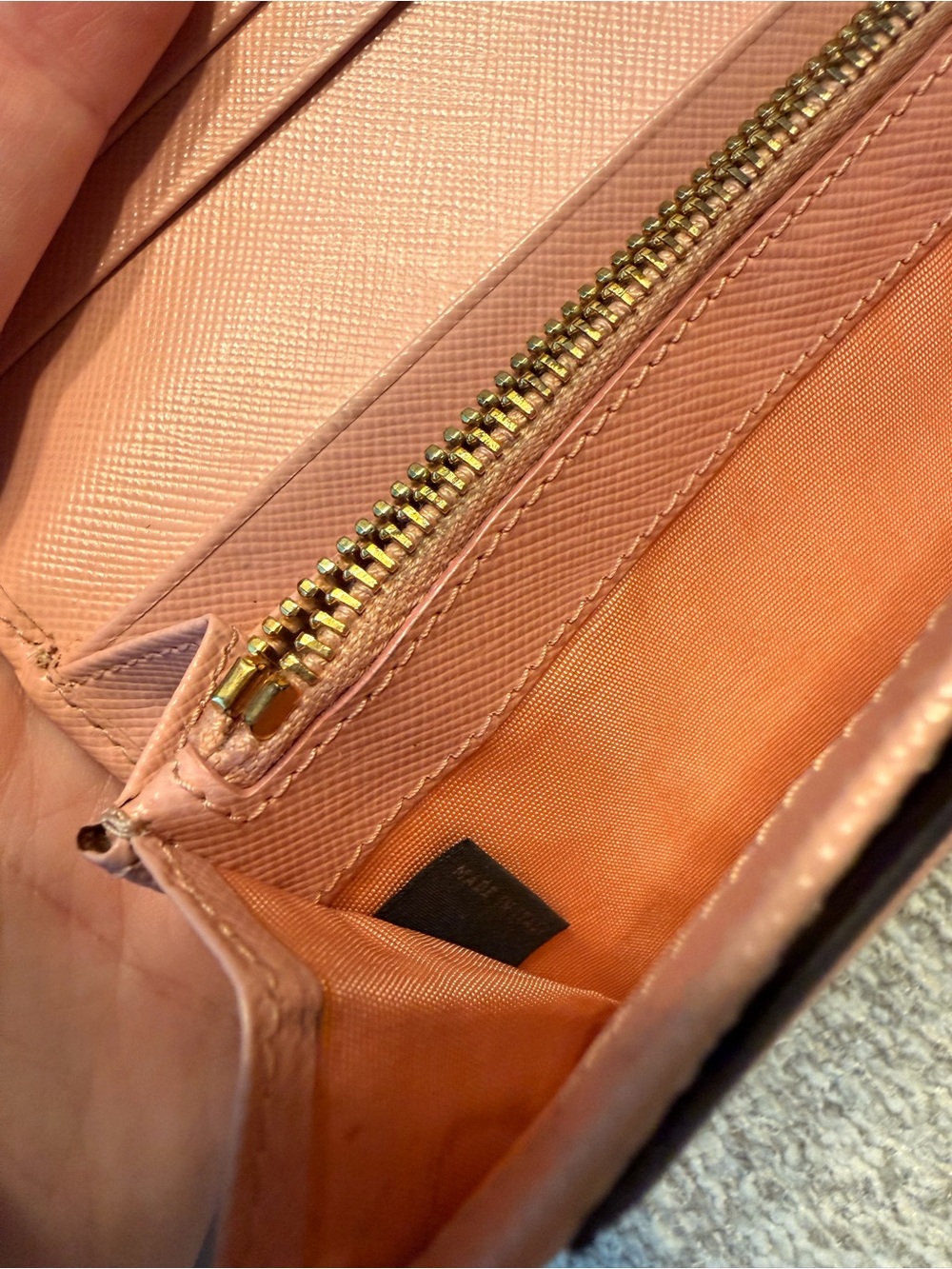 Prada Pink Saffiano Leather Bow-Accent Wallet - Picture 6 of 9